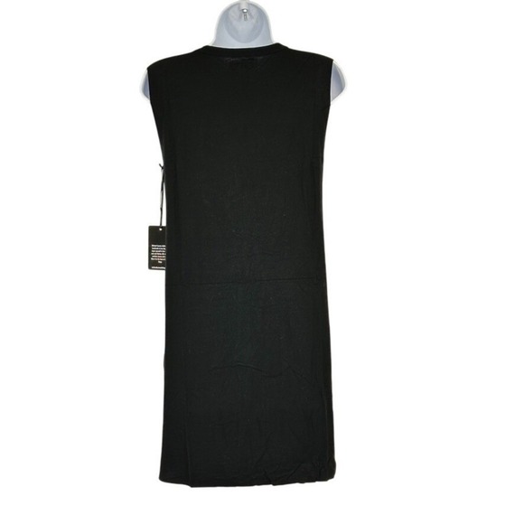 Michael Lauren Calder Sleeveless Dress Black Mesh Insert Raw Edge Size S NWT - Picture 3 of 8
